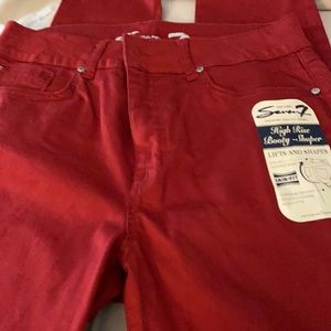 Red Booty Shaper Skinny Pants Size 10